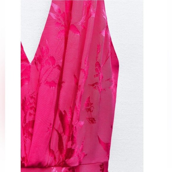 ZARA JACQUARD MIDI DRESS BOW - Picture 7 of 8